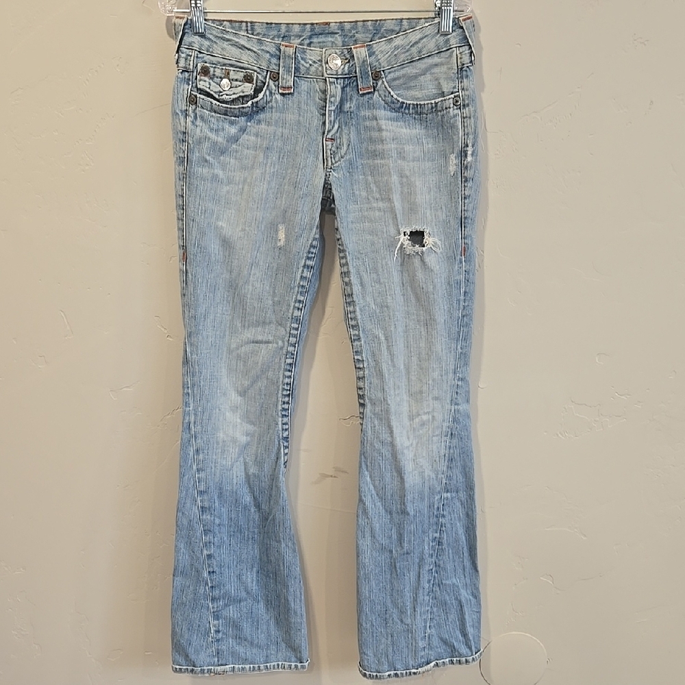 True Religion Light Blue Distressed Jeans